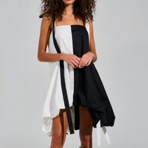 Black and White Strapless Dress w/bottom Adjustments
